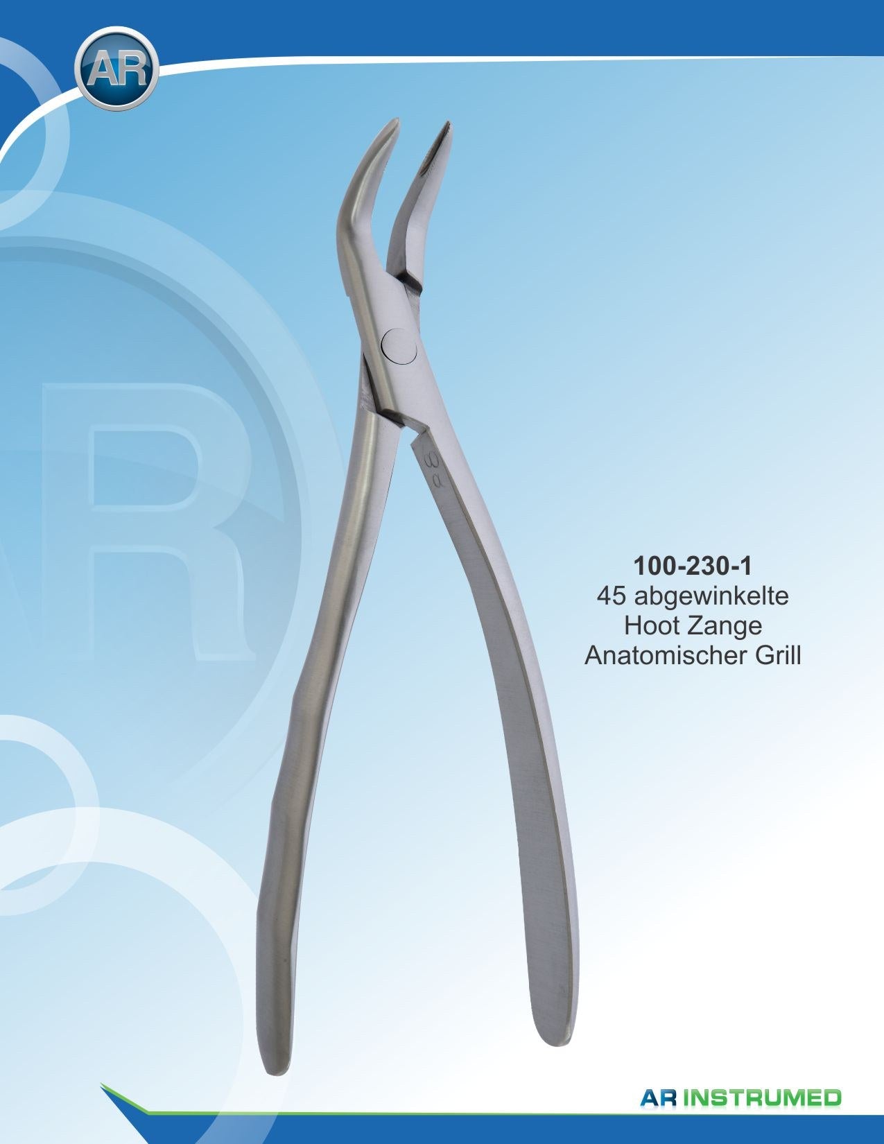 Pinza per radici Manico anatomico angolato a 45°