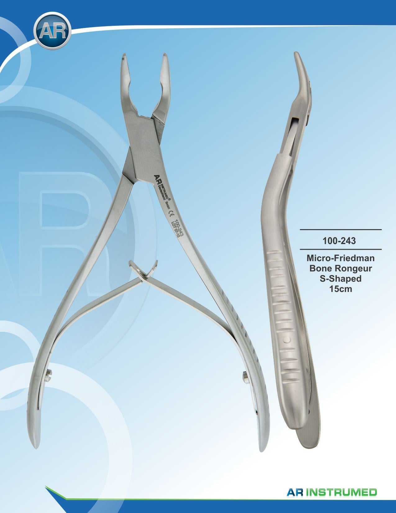 Pinza per ossa Micro-Friedman a forma di S 15 cm