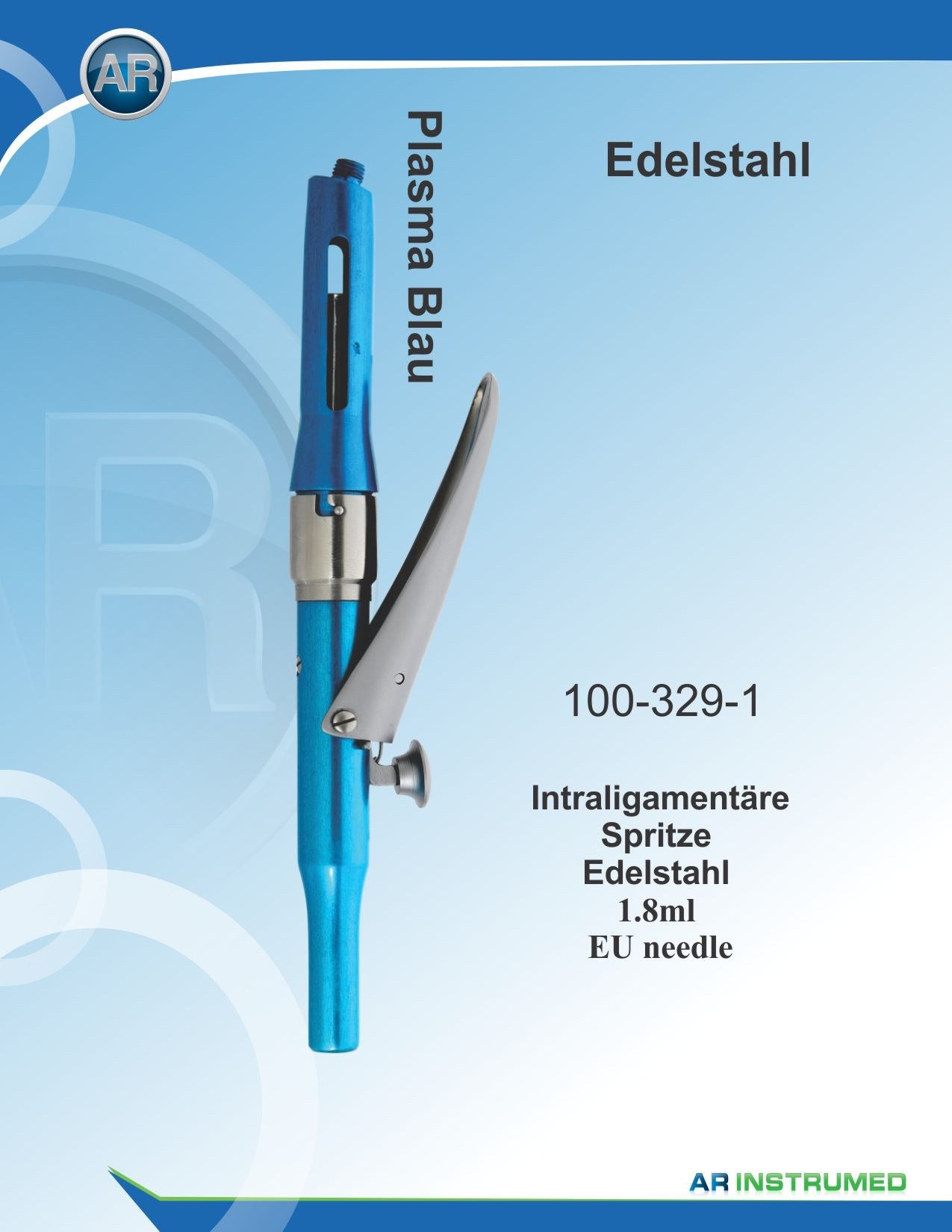Siringa in acciaio inossidabile da 1,8 ml con ago UE al plasma blu