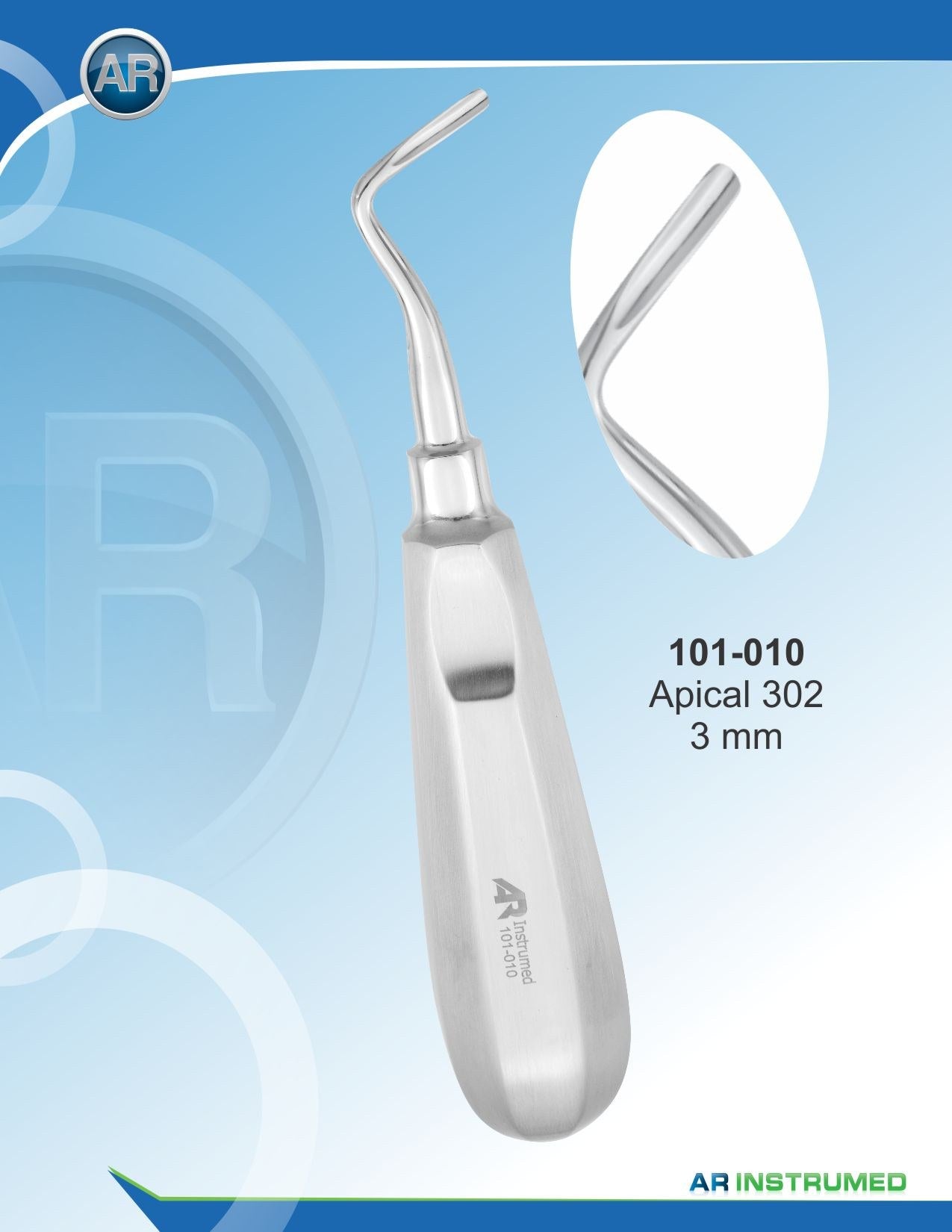 Elevatore per radici apicale 302 3 mm sinistro