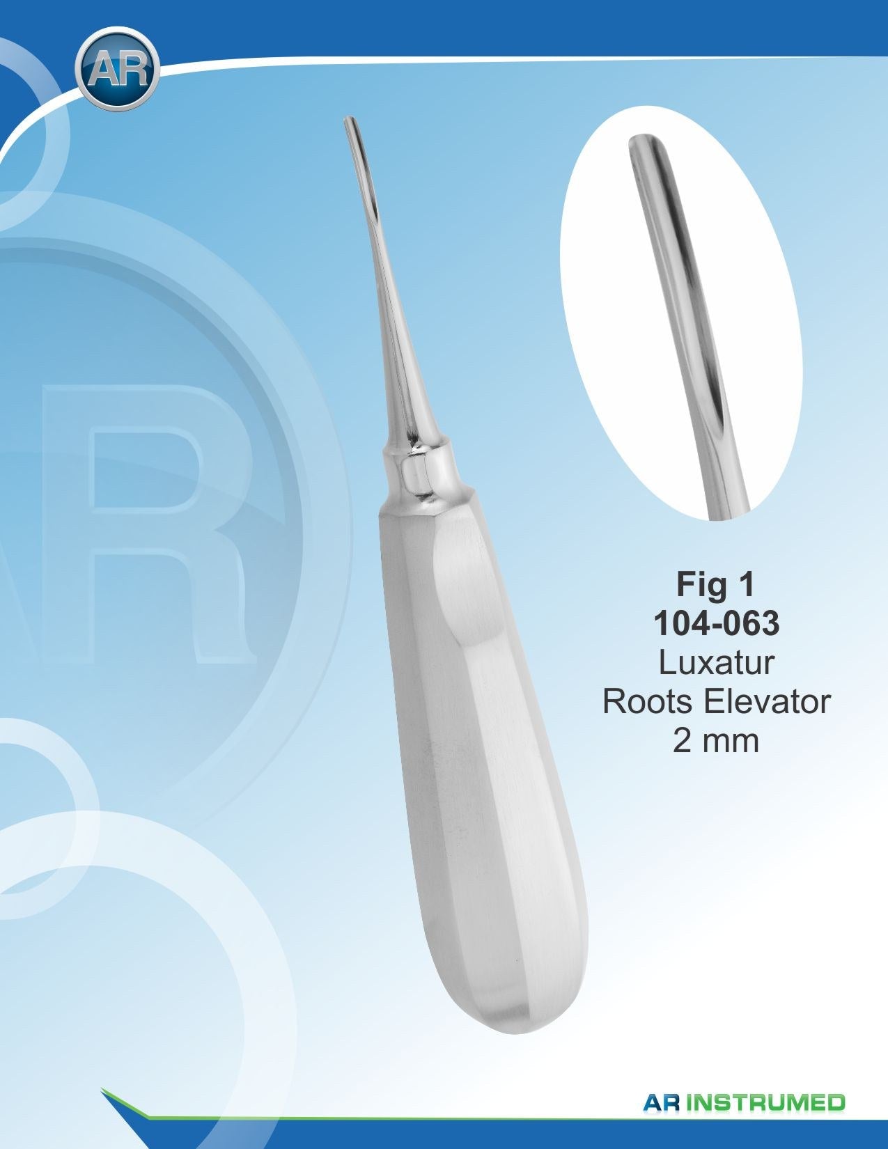 Luxatore curvo all'indietro 2 mm