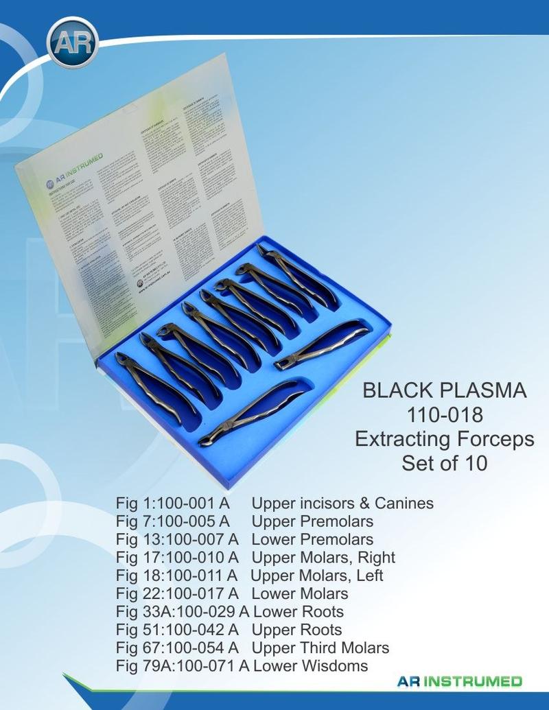 Set di pinze per estrazione per (adulti) Set di 10 pezzi con rivestimento speciale al plasma nero