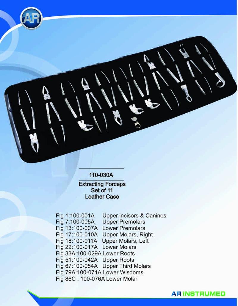 Pinze per estrazione standard Set di 11 Custodia in pelle