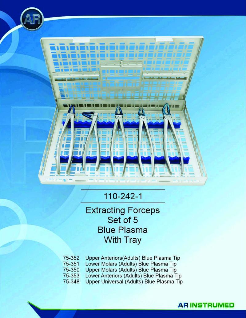 Set di 5 pinze per estrazione per plasma blu con vassoio